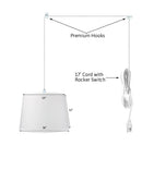 16"W 1 Light Swag Plug-In Pendant  White Shade White Cord