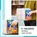 4 Pack Clear Large Book Display Case 13 X 8.5 X 5.9 Inch Stackable With Handle