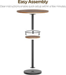 Round Industria lBar Table Set Two With Integrated LED Illumination