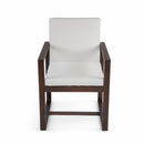 Elegant Patio Dining Set with Removable Cushions in Dark Brown Acacia Wood for Outdoor Spaces