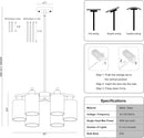 6 Light Farmhouse Brushed Nickel Pendant Chandelier