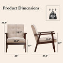 Mid-Century Fabric Upholstered Armchair Set Of Two