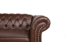 PU Brown Leather Modular Sectional Sofa Tufted Cushions