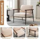 Mid Century Contemporary Accent Chair Linen Upholstery