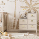 White 5 Drawer Dresser With Metal Frame Bedroom Storage