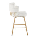 26' Counter Height Bar Stools Set of 2, 180° Swivel Upholstered Barstools with Backs and Metal Legs, Bar Stools for Kitchen Island, Cafe, Pub,