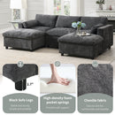 [VIDEO]86.5'' Chenille Modular Sectional Sofa with Storage Pockets, 5 Seat U Shaped Couch Set with Pillows,Free Combination,Modern Cloud Sofa with 2 Movable Ottoman for Living Room,Apartment,3 Colors