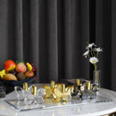 Pair of 3” Butterfly Candleholders: Clear / SILVER