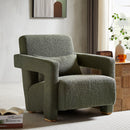 Mirod Sleek Right-Angle Armrests Accent Chairs Set of 2, Ergonomic Lumbar Support, Square Wooden Block Legs, Inclined Seat for Comfort, Artistic Statement Piece  for Living room,Bedroom and study