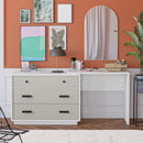 Valencia - 3 Drawer Dresser And Desk - Taupe