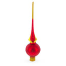 Holy Family on Red Glass Christmas Tree Topper 11 Inches