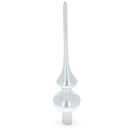 Glossy White with Sparkling Top Glass Christmas Tree Topper 11 Inches