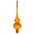 Matte Orange with Sparkling Top Glass Christmas Tree Topper 11 Inches