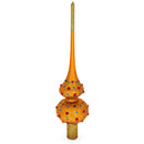Red Jewels on Gold Geometrical Glass Christmas Tree Topper 11 Inches