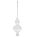 Pearl Drops on White Chandelier Clear Glass Christmas Tree Topper 11 Inches