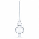 Clear Mouth-Blown Finial Glass Christmas Tree Topper 11 Inches