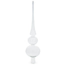 Double Ball Clear Glass Christmas Tree Topper 12.5 Inches