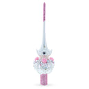 Dimensional Roses on Champagne Glass Christmas Tree Topper 11 Inches