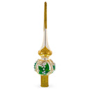 Lily of the Valley Flowers on Beige Glass Christmas Tree Topper 11 Inches