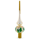 Lily of the Valley Flowers on Beige Glass Christmas Tree Topper 11 Inches