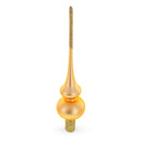 Solid Orange with Sparkling Top Glass Christmas Tree Topper 11 Inches