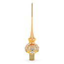 Diamonds on Rose Gold Glass Christmas Tree Topper 11 Inches