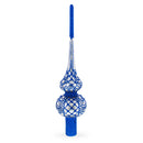 Blue on Silver Glass Tree Topper
