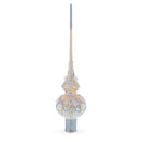White Swirls on Champagne Glass Tree Topper