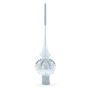 White Jewels on Silver Glass Christmas Tree Topper 11 Inches