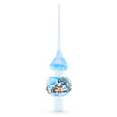 Winter Wonderland Scene with Sparkling Snow Glass Christmas Tree Topper 11 Inches