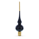Glossy Black Glass Christmas Tree Topper 11 Inches