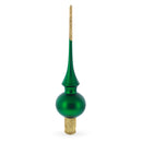 Solid Green with Sparkling Top Glass Christmas Tree Topper 11 Inches