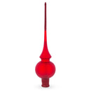 Translucent Red Glass Christmas Tree Topper 11 Inches