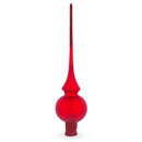 Translucent Red Glass Christmas Tree Topper 11 Inches