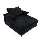 [NEW ARRIVED] [VIDEO PROVIDED] 54.75' W Oversized Chaise Lounge Chair,Fluffy cushioned sofa bed,Deep Seat,Corduroy,2 Pillows,4 gears can be adjusted,Leisure Sleeper Sofa Chair for Living Room, Black