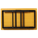 Portable Folding Work Table with Measuring Tape and Angle Finder, Black Steel, 39x23.6x29 inches
