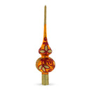 Sparkling Leaves on Gold Glass Christmas Tree Topper 11 Inches