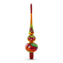Peaches on Gold Glass Christmas Tree Topper 12.5 Inches