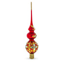 Diamond Stars Double Ball Glass Christmas Tree Topper 16 Inches