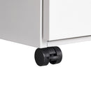 Modern 3-Drawer Mobile Filing Cabinet with Lock, White Metal Office Storage, Legal/Letter Size