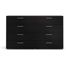 Black 8 Drawer Dresser For Bedroom With Compact Storage