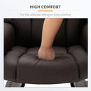 Brown Faux Leather Massage Recliner Chair With Ottoman