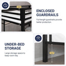 Metal Bunk Bed Twin Over Full Size With Guardrails
