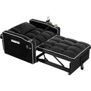 Convertible Sleeper Chair Sofa Bed Adjustable Pull Out Sleeper Chair Bed Multi-Pockets Folding Sofa Bed for Living Room Bedroom Small Space,3-in-1 Sofa Bed, (Black)