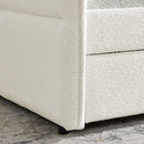 Daybed with Trundle Upholstered Tufted Sofa Bed, Full Size, Boucle Fabric, Beige(83'x58.5'x29.5')