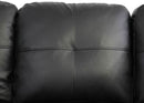 Black L Shaped 3 Piece Faux Leather Sofa Set With Storage Ottoman