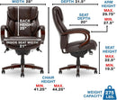 Bellamy Executive Office Chair With Memory Foam Cushions Brown Bonded Leather