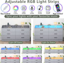 Grey Six Drawer Dresser With Power Outlet And USB Ports