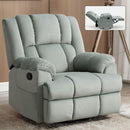 Manual Recliner Chair with Rocker and Swivel in Fabric for Living Room, Green