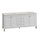 James Martin Chicago 72" Double Bathroom Vanity, Glossy White